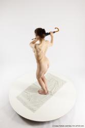 Nude Woman White Standing poses - ALL Slim long brown Standing poses - simple Multi angle poses Pinup